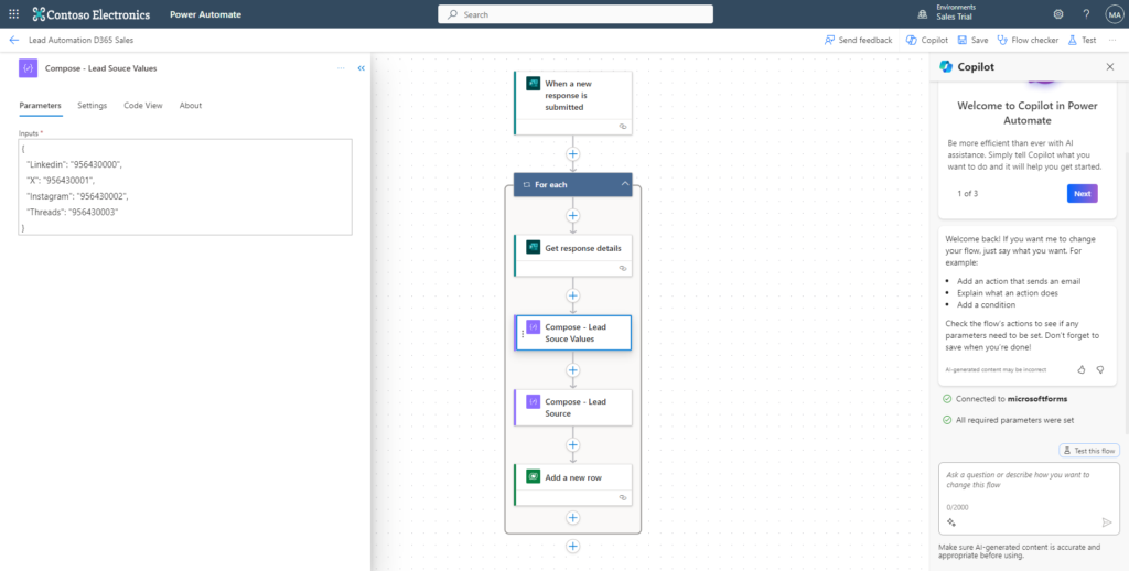 Power Automate Flow Compose drop down values into JSON format